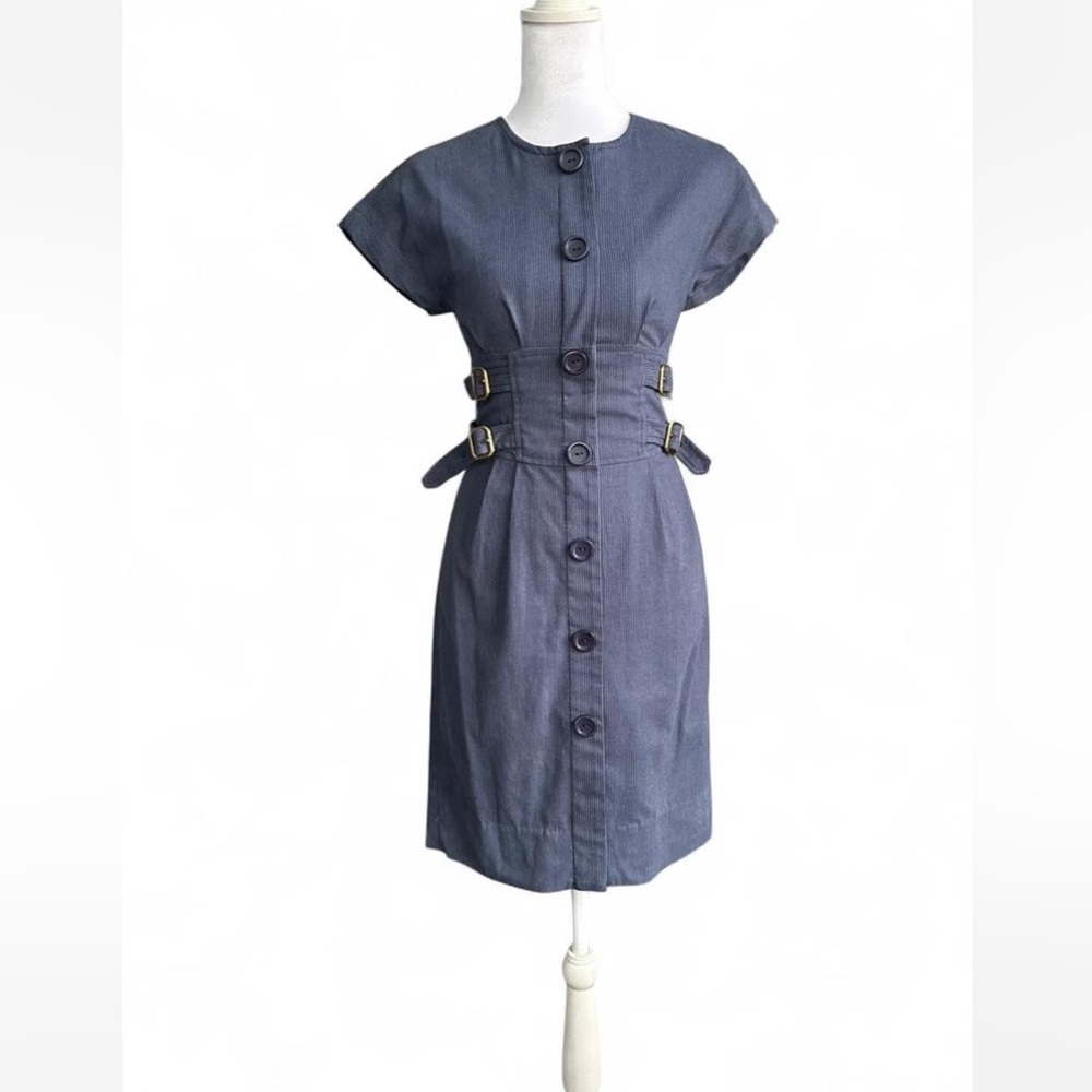 Marc by Marc Jacobs twee office siren blue pinstripe dress